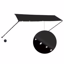 vidaXL Tenda da Sole Retrattile con LED 350x150 cm Antracite - Vista aggiuntiva 2