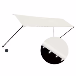 vidaXL Tenda da Sole Retrattile con LED 350x150 cm Crema - Vista aggiuntiva 2
