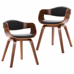 vidaXL Sedie da Pranzo 2 pz in Legno Piegato e Similpelle - Vista aggiuntiva 2