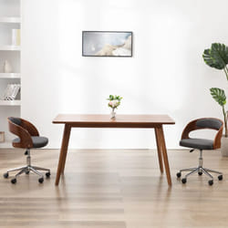 Sedia da Pranzo Girevole Grigia Legno Ricurvo e Tessuto Vidaxl 84614