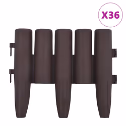 vidaXL Bordature per Prato 36 pz Marroni 10 m in PP - Vista aggiuntiva 2