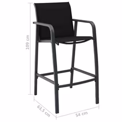 VidaXL 48116 sedia da esterno Terrazzo Tessile Nero - Vista aggiuntiva 7