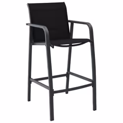 VidaXL 48117 sedia da esterno Terrazzo Acciaio, Tessile Nero - Vista aggiuntiva 2