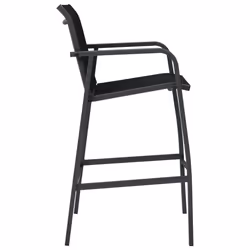 VidaXL 48117 sedia da esterno Terrazzo Acciaio, Tessile Nero - Vista aggiuntiva 4