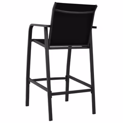 VidaXL 48117 sedia da esterno Terrazzo Acciaio, Tessile Nero - Vista aggiuntiva 5