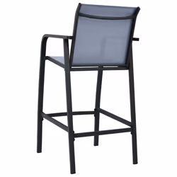 VidaXL 48118 sedia da esterno Terrazzo Acciaio, Tessile Grigio - Vista aggiuntiva 5