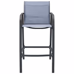 VidaXL 48119 sedia da esterno Terrazzo Acciaio, Tessile Grigio - Vista aggiuntiva 3