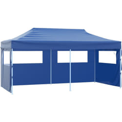 Vidaxl - Gazebo Pieghevole con 4 Pareti 3x6m Acciaio Blu 5816
