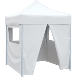 Gazebo Pieghevole Professionale 4 Pareti 2x2m Acciaio Bianco Vidaxl 4989