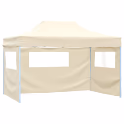 vidaXL Gazebo Professionale Pieghevole con 3 Pareti 3x4m Acciaio Crema - Vista aggiuntiva 2