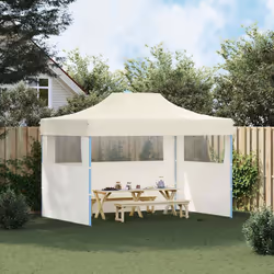 vidaXL Gazebo Professionale Pieghevole con 3 Pareti 3x4m Acciaio Crema - Vista aggiuntiva 3