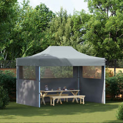 vidaXL Gazebo Professionale Pieghevole 3 Pareti 3x4m Acciaio Antracite