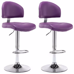 vidaXL Sgabelli da Bar 2 pz Viola in Similpelle - Vista aggiuntiva 2