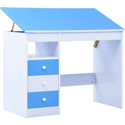 Vidaxl - Scrivania da Disegno per Bambini Inclinabile Blu e Bianca 33959