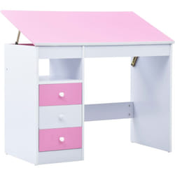 Vidaxl - Scrivania da Disegno per Bambini Inclinabile Rosa e Bianca 78904