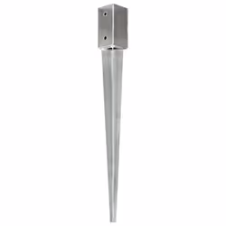 Picchetti di Terra 6 pz Argento 7x7x75 cm in Acciaio Zincatocod mxl 128556 - Vista aggiuntiva 2