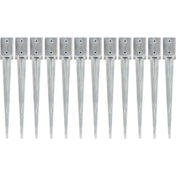 Picchetti di Terra 12 pz Argento 9x9x75 cm in Acciaio Zincato Vidaxl 69594