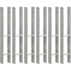 Picchetti per Recinzione 6 pz Argento 8x6x60 cm Acciaio Zincato Vidaxl 88130