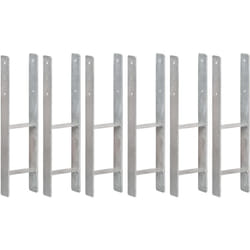 Picchetti per Recinzione 6 pz Argento 14x6x60cm Acciaio Zincato Vidaxl 77511