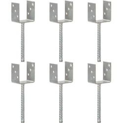 Picchetti per Recinzione 6 pz Argento 9x6x30 cm Acciaio Zincato Vidaxl 29359