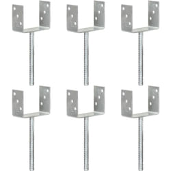 Picchetti per Recinzione 6 pz Argento 12x6x30cm Acciaio Zincato Vidaxl