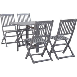 5 pz Set da Pranzo per Giardino, Set tavolo e sedie da giardino Legno Massello di Acacia Grigio Vidaxl