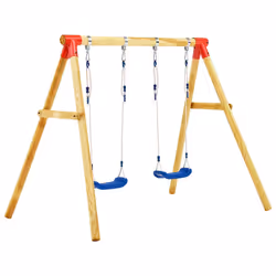 Set Altalena da Giardino 230x130x166 cm in Legno di Pinocod mxl 130459 - Vista aggiuntiva 2