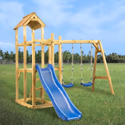Con questo set da gioco all'aperto di qualità, potete trasformare il vostro giardino in un affascinante parco giochi per i vo ...