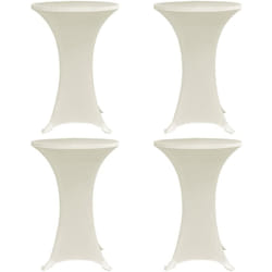 Coperture Verticali per Tavolo 4 pz Ø60 cm Crema Elastico Vidaxl 8519