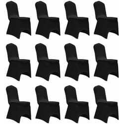 Vidaxl - Coprisedie in Tessuto Elasticizzato Nero 12 pz 8149