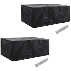 Coperture Arredi Giardino Set 2 pz Polyrattan con Occhielli varie dimensioni dimensioni : 229x113x73 cm