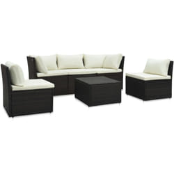 Vidaxl - Set Divani da Giardino 4 pz con Cuscini in Polyrattan Marrone