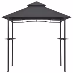 vidaXL Gazebo per Barbecue 240x150x255 cm Antracite in Acciaio - Vista aggiuntiva 3