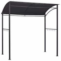 vidaXL Gazebo per Barbecue 215x150x220 cm Antracite in Acciaio - Vista aggiuntiva 2