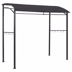 vidaXL Gazebo per Barbecue 215x150x220 cm Antracite in Acciaio - Vista aggiuntiva 3