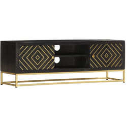 Vidaxl - Mobile Porta tv, Armadietti per tv Oro e Nero 120x30x40 cm Legno Massello di Mango
