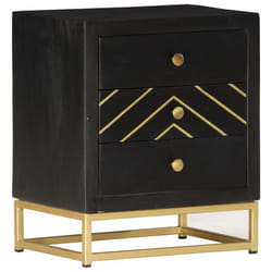 VidaXL 286517 comodino Nero, Oro