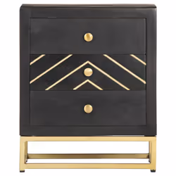 VidaXL 286517 comodino Nero, Oro