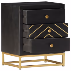 VidaXL 286517 comodino Nero, Oro