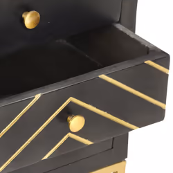 VidaXL 286517 comodino Nero, Oro - Vista aggiuntiva 5
