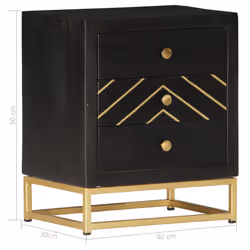 VidaXL 286517 comodino Nero, Oro - Vista aggiuntiva 7