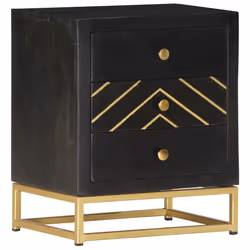 VidaXL 286517 comodino Nero, Oro - Vista aggiuntiva 8