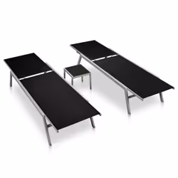 VidaXL 48012 sedia da esterno Salone Vetro, Acciaio, Tessile Nero - Vista aggiuntiva 2
