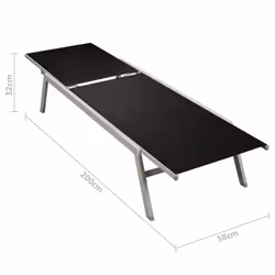 VidaXL 48012 sedia da esterno Salone Vetro, Acciaio, Tessile Nero - Vista aggiuntiva 6