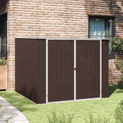 vidaXL Capanno da Giardino Marrone 195x198x159 cm in Acciaio Zincato