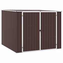 vidaXL Capanno da Giardino Marrone 195x198x159 cm in Acciaio Zincato - Vista aggiuntiva 2