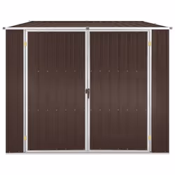 vidaXL Capanno da Giardino Marrone 195x198x159 cm in Acciaio Zincato - Vista aggiuntiva 3