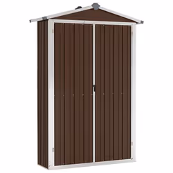 vidaXL Capanno da Giardino Marrone 116x45x175 cm in Acciaio Zincato - Vista aggiuntiva 2