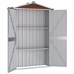 vidaXL Capanno da Giardino Marrone 116x45x175 cm in Acciaio Zincato - Vista aggiuntiva 3