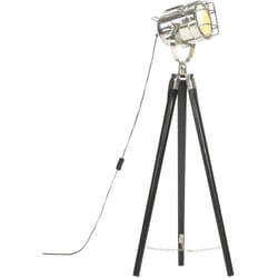 Vidaxl - Lampada a Treppiede a Pavimento Nera in Legno di Mango 97 cm 79617